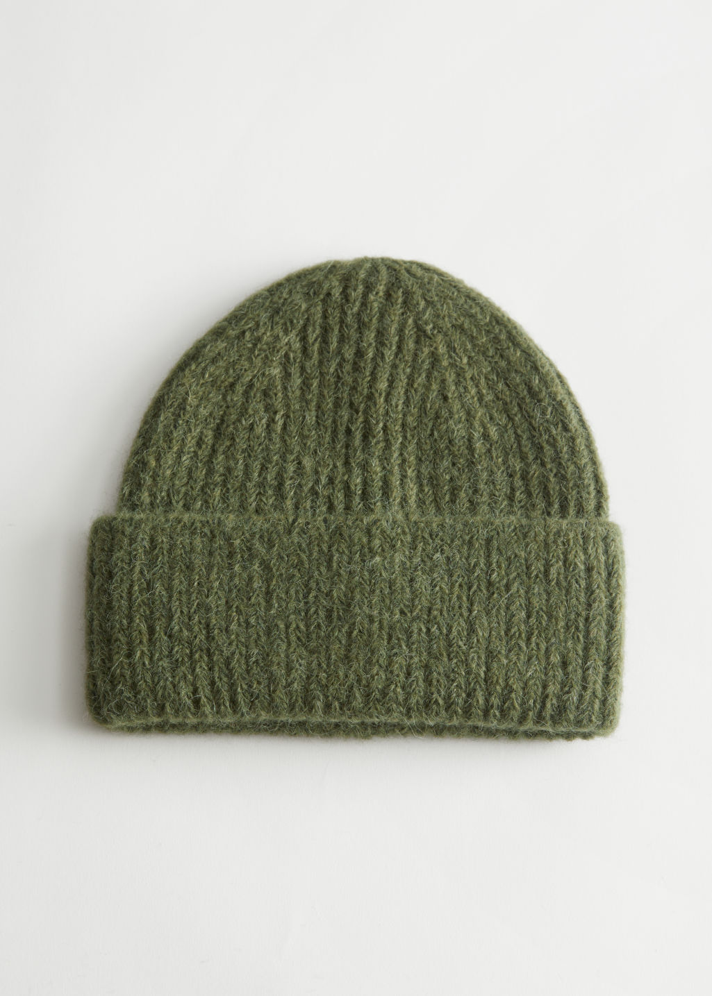 Ribbed Knit Beanie Hat - Green - Beanies - & Other Stories - Click Image to Close